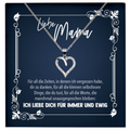 22Feels® Mama Geschenk zum Muttertag, Geburtstag und co. - Echt Silber 925/000 Schmuckset: Herz Halskette mit Botschaftskarte-Schmuck mit Botschaftskarte - Herz21-22Feels