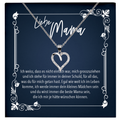 22Feels® Liebe Mama Geschenk von der Tochter - Echt Silber 925/000 Schmuckset: Herz Halskette mit Botschaftskarte-Schmuck mit Botschaftskarte - Herz21-22Feels