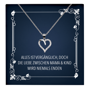 22Feels® Mama Geschenk zum Muttertag, Geburtstag und co. - Echt Silber 925/000 Schmuckset: Herz Halskette mit Botschaftskarte-Schmuck mit Botschaftskarte - Herz21-22Feels