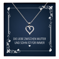 22Feels® Liebe Mama Geschenk vom Sohn - Echt Silber 925/000 Schmuckset: Herz Halskette mit Botschaftskarte-Schmuck mit Botschaftskarte - Herz21-22Feels