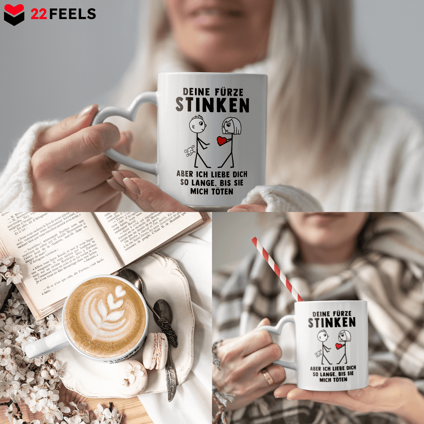 22Feels® Männer Geschenk zum Jahrestag, Hochzeitstag, Valentinstag etc. - Tasse mit Spruch (Herzhenkel, Weiss, 320ml)-Tasse Weiss Herzhenkel 320ml-22Feels
