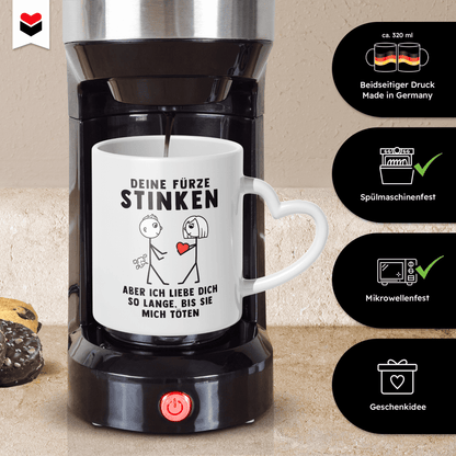22Feels® Männer Geschenk zum Jahrestag, Hochzeitstag, Valentinstag etc. - Tasse mit Spruch (Herzhenkel, Weiss, 320ml)-Tasse Weiss Herzhenkel 320ml-22Feels
