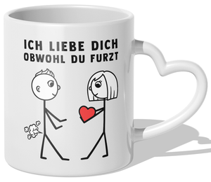 22Feels® Männer Geschenk zum Jahrestag, Hochzeitstag, Valentinstag etc. - Tasse mit Spruch (Herzhenkel, Weiss, 320ml)-Tasse Weiss Herzhenkel 320ml-22Feels