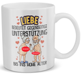 22Feels® Geschenk für Paare - Spruch: Liebe bedeutet gegenseitige Unterstützung (Weiss, 320ml)-Weisse Tasse 320ml-22Feels