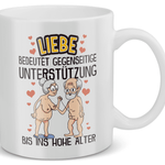 22Feels® Geschenk für Paare - Spruch: Liebe bedeutet gegenseitige Unterstützung (Weiss, 320ml)-Weisse Tasse 320ml-22Feels