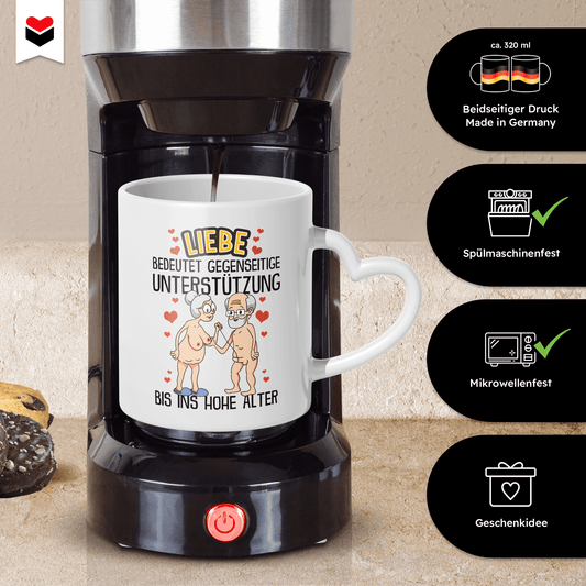 22Feels® Paar Geschenk zum Jahrestag, Hochzeitstag, Valentinstag etc. - Tasse mit Spruch (Herzhenkel, Weiss, 320ml)-Tasse Weiss Herzhenkel 320ml-22Feels