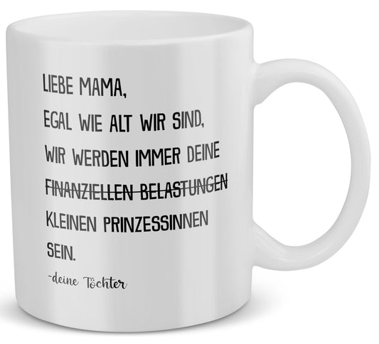 22Feels® Geschenk für Mama von Töchtern - Tasse mit Spruch: Kleine Prinzessinnen - (Weiss, 320ml)-Weisse Tasse 320ml-22Feels