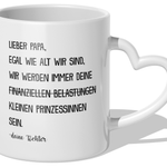22Feels® Papa Geschenk von Töchtern - Tasse mit Spruch (Herzhenkel, Weiss, 320ml)-Tasse Weiss Herzhenkel 320ml-22Feels