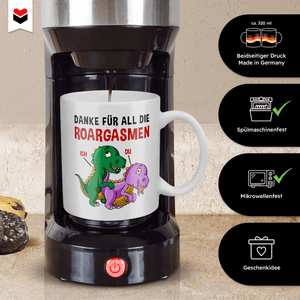 22Feels® Geschenk für Frauen - Spruch: Danke Für All Die Roargasmen (Weiss, 320ml)-Weisse Tasse 320ml-22Feels