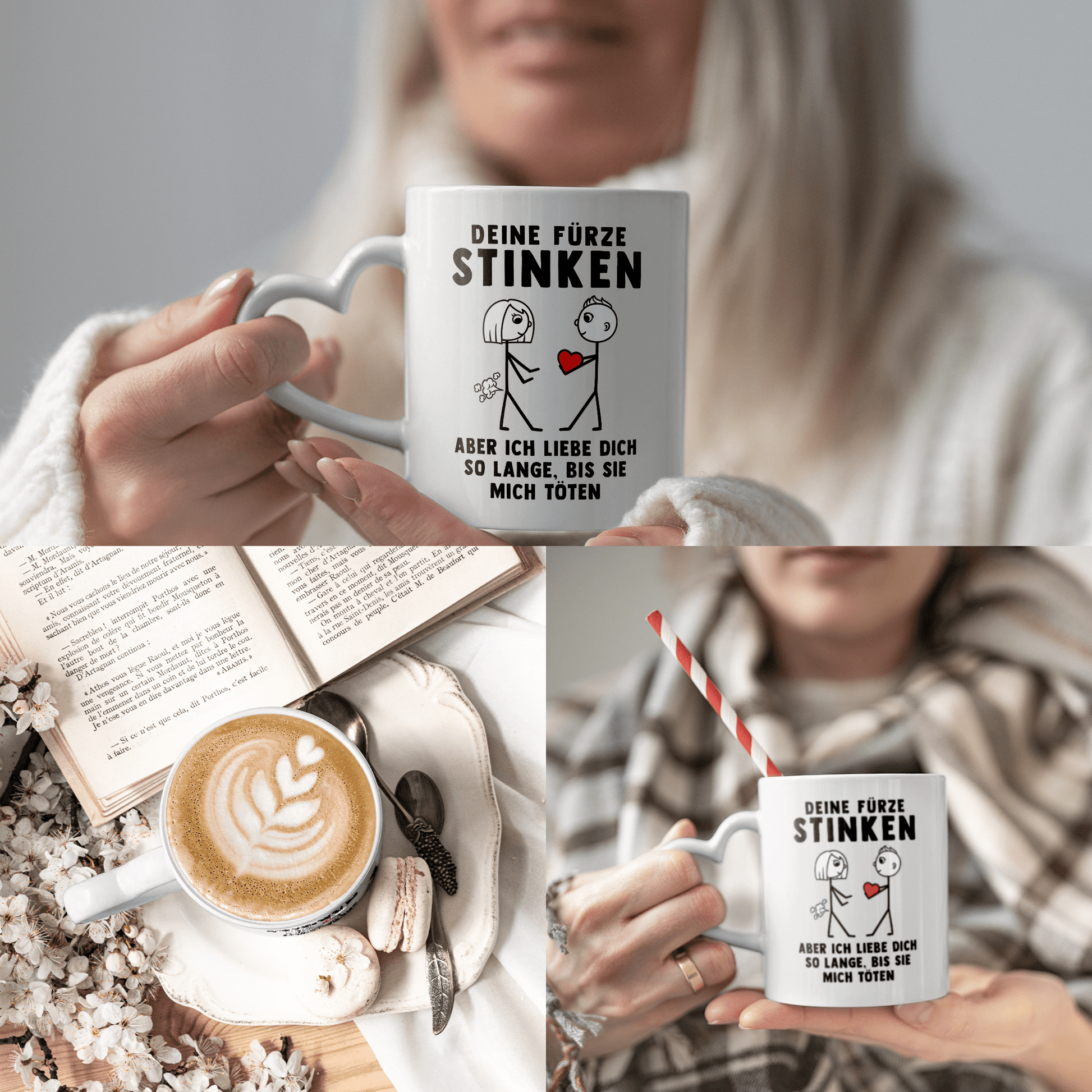 22Feels® Frauen Geschenk zum Jahrestag, Hochzeitstag, Valentinstag etc. - Tasse mit Spruch (Herzhenkel, Weiss, 320ml)-Tasse Weiss Herzhenkel 320ml-22Feels