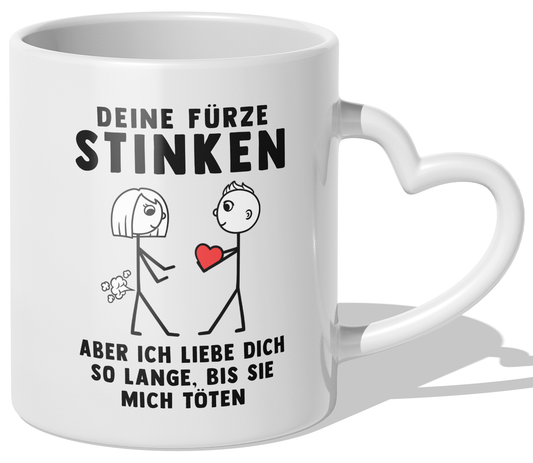 22Feels® Frauen Geschenk zum Jahrestag, Hochzeitstag, Valentinstag etc. - Tasse mit Spruch (Herzhenkel, Weiss, 320ml)-Tasse Weiss Herzhenkel 320ml-22Feels