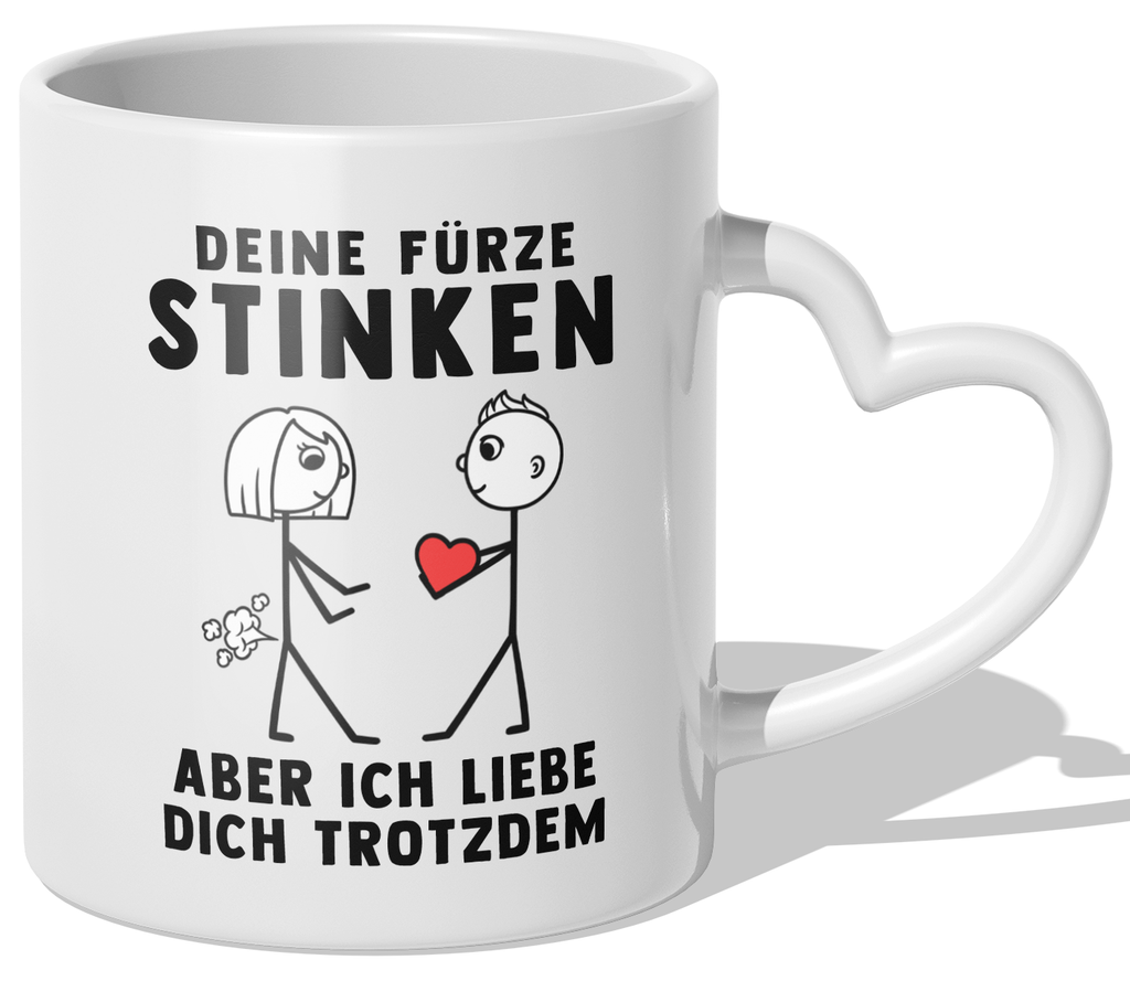 22Feels® Frauen Geschenk zum Jahrestag, Hochzeitstag, Valentinstag etc. - Tasse mit Spruch (Herzhenkel, Weiss, 320ml)-Tasse Weiss Herzhenkel 320ml-22Feels
