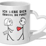 22Feels® Frauen Geschenk zum Jahrestag, Hochzeitstag, Valentinstag etc. - Tasse mit Spruch (Herzhenkel, Weiss, 320ml)-Tasse Weiss Herzhenkel 320ml-22Feels