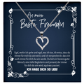22Feels® Beste Freundin Geschenk - Echt Silber 925/000 Schmuckset: Herz Halskette mit Botschaftskarte-Schmuck mit Botschaftskarte - Herz21-22Feels