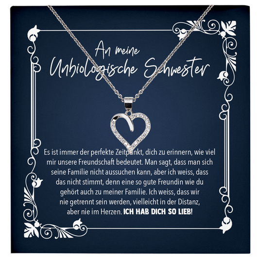 22Feels® Beste Freundin Geschenk - Echt Silber 925/000 Schmuckset: Herz Halskette mit Botschaftskarte-Schmuck mit Botschaftskarte - Herz21-22Feels