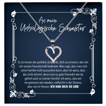 22Feels® Beste Freundin Geschenk - Echt Silber 925/000 Schmuckset: Herz Halskette mit Botschaftskarte-Schmuck mit Botschaftskarte - Herz21-22Feels