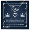 22Feels® Ehefrau Geschenk zum Hochzeitstag, Valentinstag, Geburtstag etc. - Echt Silber 925/000 Schmuckset: Herz Halskette mit Botschaftskarte-Schmuck mit Botschaftskarte - Herz21-22Feels