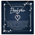 22Feels® Ehefrau Geschenk zum Hochzeitstag, Valentinstag, Geburtstag etc. - Echt Silber 925/000 Schmuckset: Herz Halskette mit Botschaftskarte-Schmuck mit Botschaftskarte - Herz21-22Feels