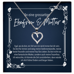 22Feels® Ehefrau Geschenk zum Hochzeitstag, Valentinstag, Geburtstag etc. - Echt Silber 925/000 Schmuckset: Herz Halskette mit Botschaftskarte-Schmuck mit Botschaftskarte - Herz21-22Feels
