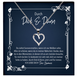 22Feels® Ehefrau Geschenk zum Hochzeitstag, Valentinstag, Geburtstag etc. - Echt Silber 925/000 Schmuckset: Herz Halskette mit Botschaftskarte-Schmuck mit Botschaftskarte - Herz21-22Feels