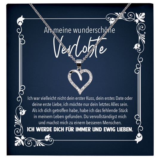 22Feels® Frauen Verlobungsgeschenk - Echt Silber 925/000 Schmuckset: Herz Halskette mit Botschaftskarte-Schmuck mit Botschaftskarte - Herz21-22Feels