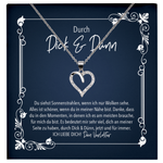 22Feels® Frauen Verlobungsgeschenk - Echt Silber 925/000 Schmuckset: Herz Halskette mit Botschaftskarte-Schmuck mit Botschaftskarte - Herz21-22Feels