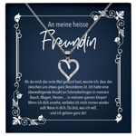 22Feels® Freundin Geschenk zu Jahrestag, Valentinstag und co. - Echt Silber 925/000 Schmuckset: Herz Halskette mit Botschaftskarte-Schmuck mit Botschaftskarte - Herz21-22Feels