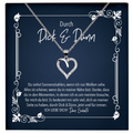 22Feels® Romantisches Geschenk für Frauen zum Jahrestag, Valentinstag, Hochzeitstag und co. - Echt Silber 925/000 Schmuckset: Herz Halskette mit Botschaftskarte-Schmuck mit Botschaftskarte - Herz21-22Feels