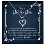 22Feels® Romantisches Geschenk für Frauen zum Jahrestag, Valentinstag, Hochzeitstag und co. - Echt Silber 925/000 Schmuckset: Herz Halskette mit Botschaftskarte-Schmuck mit Botschaftskarte - Herz21-22Feels