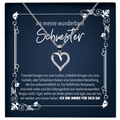 22Feels® Schwester Geschenk - Echt Silber 925/000 Schmuckset: Herz Halskette mit Botschaftskarte-Schmuck mit Botschaftskarte - Herz21-22Feels