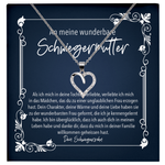 22Feels® Schwiegermama Geschenk vom Bräutigam bzw. Schwiegertochter - Echt Silber 925/000 Schmuckset: Herz Halskette mit Botschaftskarte-Schmuck mit Botschaftskarte - Herz21-22Feels