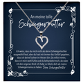 22Feels® Schwiegermama Geschenk von der Braut bzw. Schwiegertochter - Echt Silber 925/000 Schmuckset: Herz Halskette mit Botschaftskarte-Schmuck mit Botschaftskarte - Herz21-22Feels