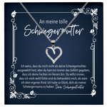 22Feels® Schwiegermama Geschenk von der Braut bzw. Schwiegertochter - Echt Silber 925/000 Schmuckset: Herz Halskette mit Botschaftskarte-Schmuck mit Botschaftskarte - Herz21-22Feels