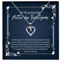 22Feels® Mutter des Bräutigams Geschenk zur Hochzeit - Echt Silber 925/000 Schmuckset: Herz Halskette mit Botschaftskarte-Schmuck mit Botschaftskarte - Herz21-22Feels