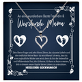 22Feels® Werdende Mama Geschenk zur Schwangerschaft - Echt Silber 925/000 Schmuckset: Herz Halskette mit Botschaftskarte-Schmuck mit Botschaftskarte - Herz21-22Feels