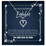 22Feels® Enkelin Geschenk von Oma - Echt Silber 925/000 Schmuckset: Herz Halskette mit Botschaftskarte-Schmuck mit Botschaftskarte - Herz21-22Feels