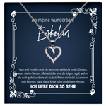 22Feels® Enkelin Geschenk von Opa - Echt Silber 925/000 Schmuckset: Herz Halskette mit Botschaftskarte-Schmuck mit Botschaftskarte - Herz21-22Feels