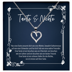 22Feels® Tante Geschenk von der Nichte - Echt Silber 925/000 Schmuckset: Herz Halskette mit Botschaftskarte-Schmuck mit Botschaftskarte - Herz21-22Feels