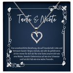 22Feels® Nichte Geschenk von der Tante - Echt Silber 925/000 Schmuckset: Herz Halskette mit Botschaftskarte-Schmuck mit Botschaftskarte - Herz21-22Feels