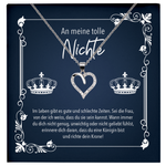 22Feels® Nichte Geschenk - Echt Silber 925/000 Schmuckset: Herz Halskette mit Botschaftskarte-Schmuck mit Botschaftskarte - Herz21-22Feels