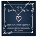 22Feels® Ehefrau Geschenk zum Hochzeitstag, Valentinstag, Geburtstag etc. - Echt Silber 925/000 Schmuckset: Herz Halskette mit Botschaftskarte-Schmuck mit Botschaftskarte - Herz21-22Feels
