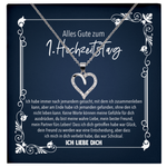 22Feels® Ehefrau Geschenk zum Hochzeitstag, Valentinstag, Geburtstag etc. - Echt Silber 925/000 Schmuckset: Herz Halskette mit Botschaftskarte-Schmuck mit Botschaftskarte - Herz21-22Feels