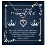 22Feels® An Meine Schwiegermama Geschenk - Echt Silber 925/000 Schmuckset: Herz Halskette mit Botschaftskarte-Schmuck mit Botschaftskarte - Herz21-22Feels