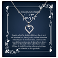 22Feels® Stieftochter Geschenk von der Stiefmama - Echt Silber 925/000 Schmuckset: Herz Halskette mit Botschaftskarte-Schmuck mit Botschaftskarte - Herz21-22Feels