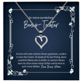 22Feels® Stieftochter Geschenk von der Stiefmama - Echt Silber 925/000 Schmuckset: Herz Halskette mit Botschaftskarte-Schmuck mit Botschaftskarte - Herz21-22Feels