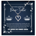 22Feels® Stieftochter Geschenk von der Stiefmama - Echt Silber 925/000 Schmuckset: Herz Halskette mit Botschaftskarte-Schmuck mit Botschaftskarte - Herz21-22Feels