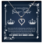 22Feels® Stieftochter Geschenk von der Stiefmama - Echt Silber 925/000 Schmuckset: Herz Halskette mit Botschaftskarte-Schmuck mit Botschaftskarte - Herz21-22Feels