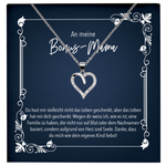 22Feels® Bonus Mama Schwiegermutter Geschenk - Echt Silber 925/000 Schmuckset: Herz Halskette mit Botschaftskarte-Schmuck mit Botschaftskarte - Herz21-22Feels