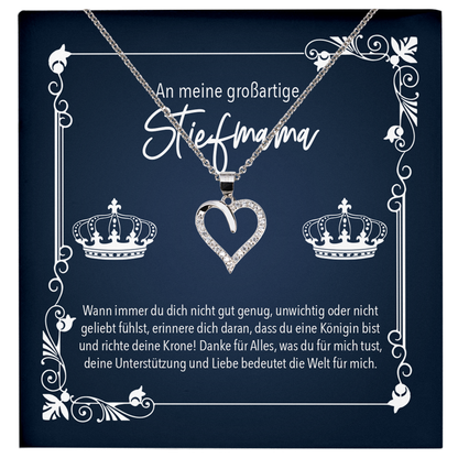 22Feels® Schwiegermutter Geschenk - Echt Silber 925/000 Schmuckset: Herz Halskette mit Botschaftskarte-Schmuck mit Botschaftskarte - Herz21-22Feels