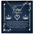 22Feels® Ehefrau Geschenk zum Hochzeitstag, Valentinstag, Geburtstag etc. - Echt Silber 925/000 Schmuckset: Herz Halskette mit Botschaftskarte-Schmuck mit Botschaftskarte - Herz21-22Feels